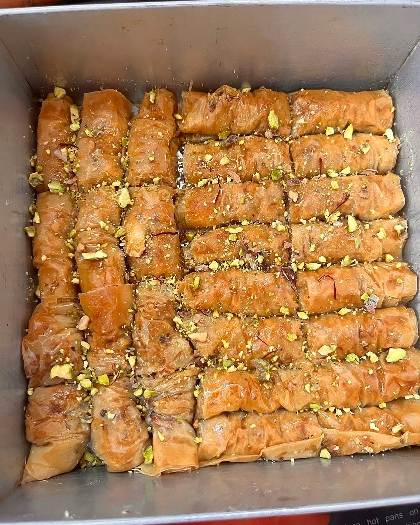 Baklava tray with pistachio