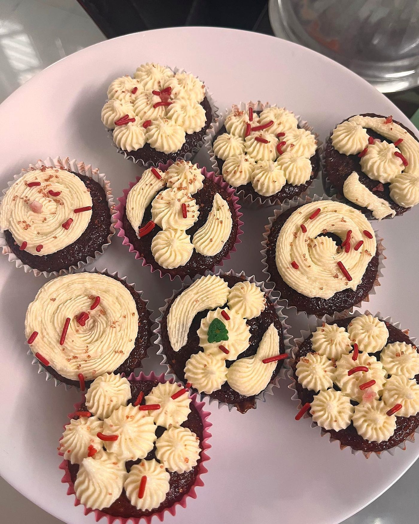 Fresh piped cupcakes from Yumna's cakery